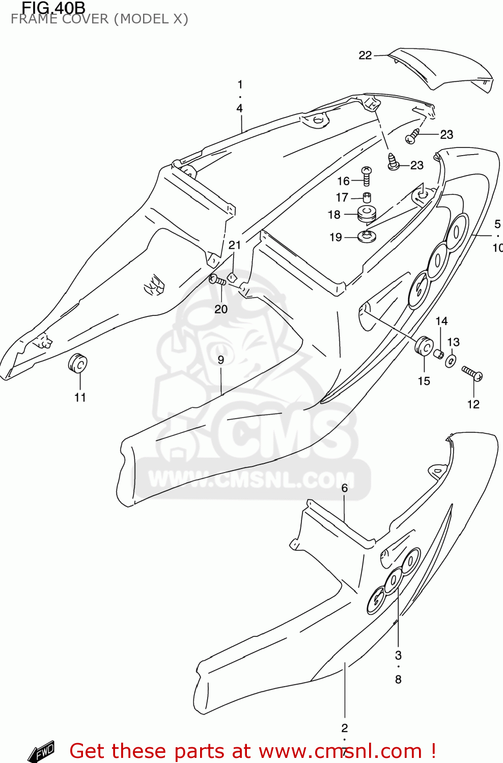 FRAME COVER (MODEL X) GSXR600 2000 (Y) USA (E03)