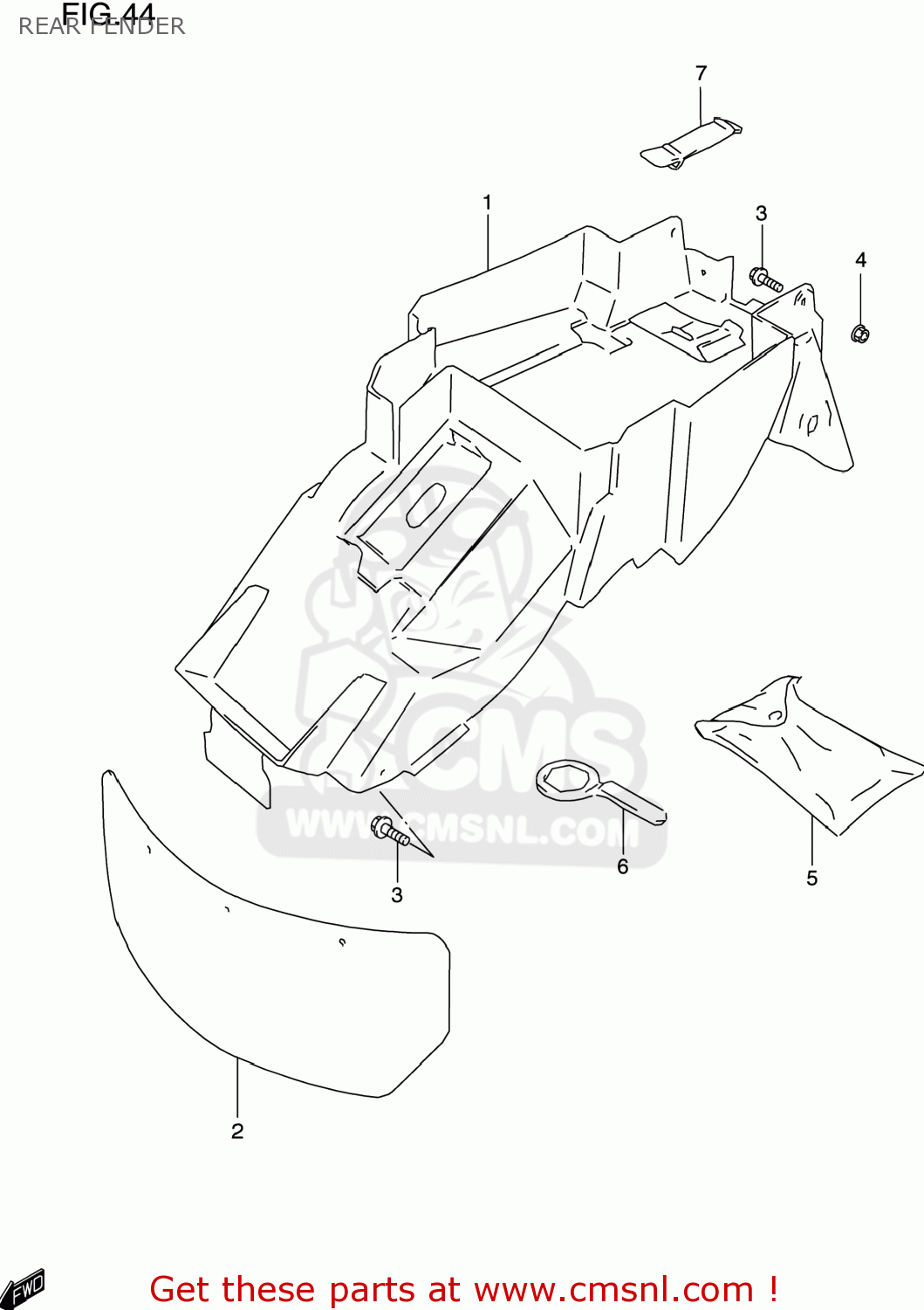 REAR FENDER GSXR600 2000 (Y) USA (E03)