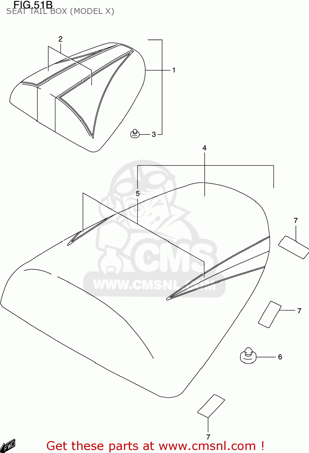 SEAT TAIL BOX (MODEL X) GSXR600 2000 (Y) USA (E03)