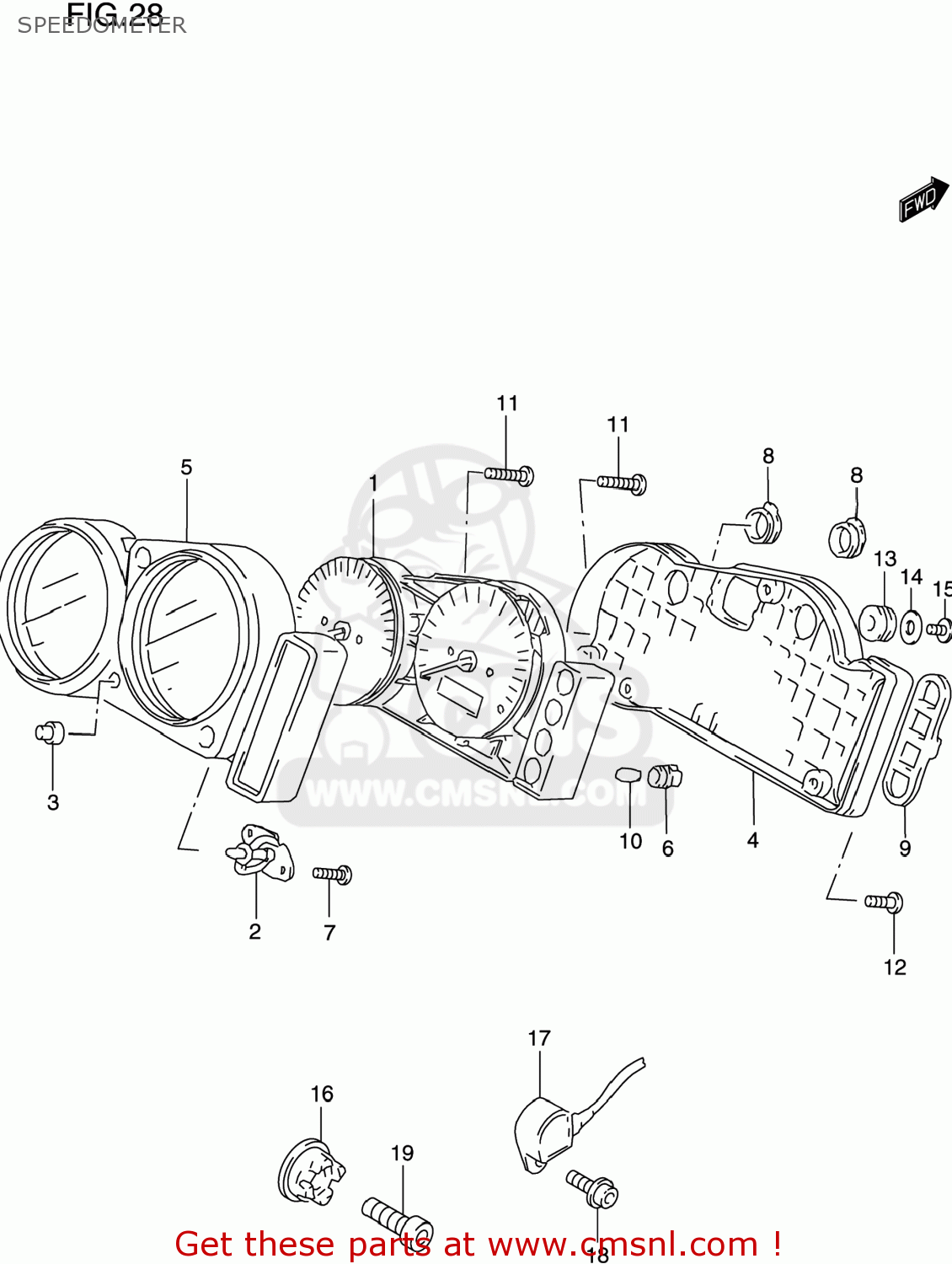 SPEEDOMETER GSXR600 2000 (Y) USA (E03)