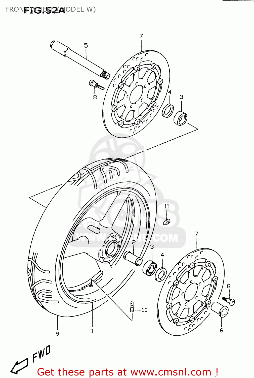 FRONT WHEEL (MODEL W) GSXR600 2000 (Y)