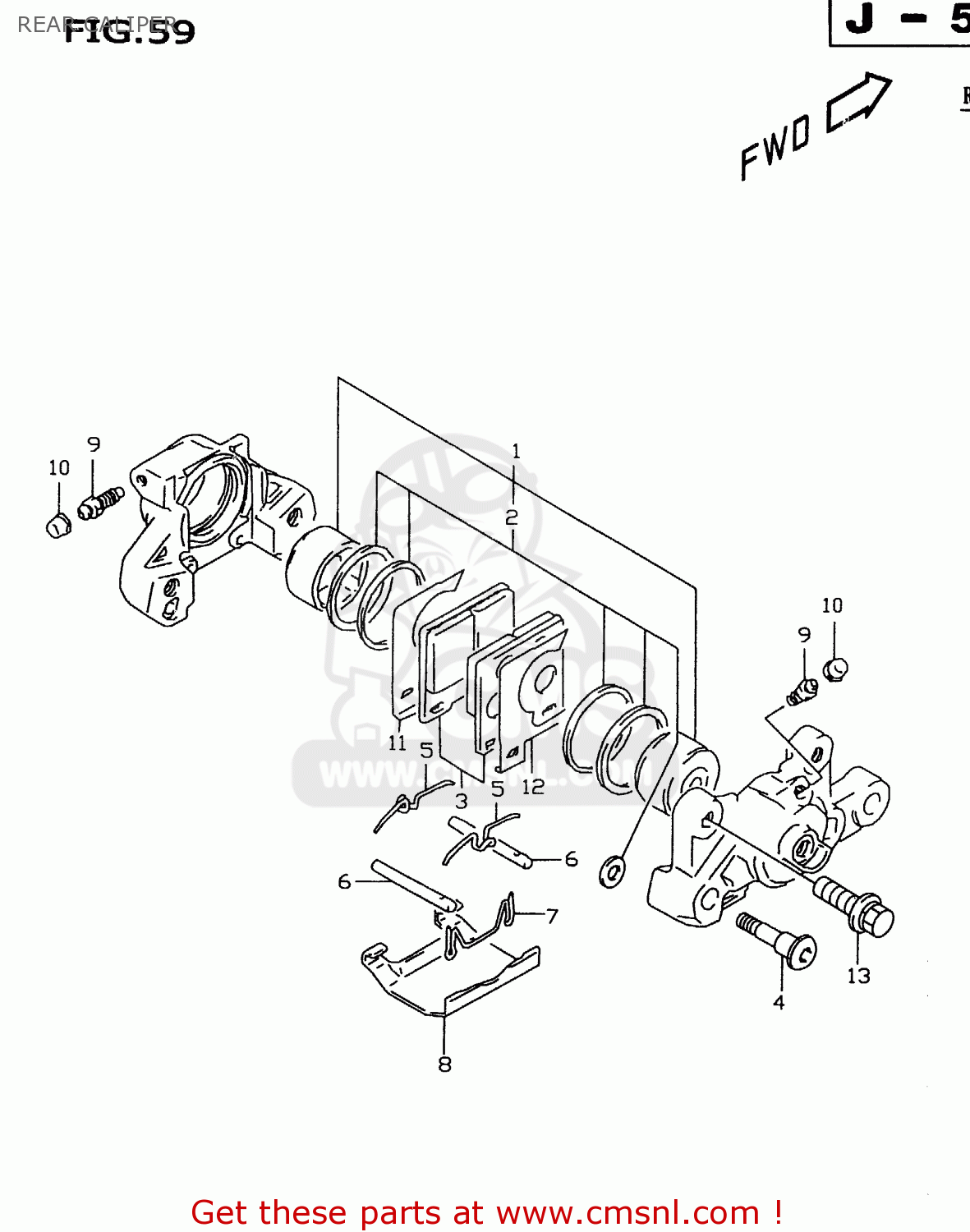 REAR CALIPER GSXR600 2000 (Y)