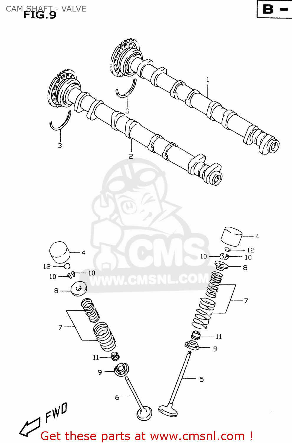 CAM SHAFT - VALVE GSXR600 2000 (Y)