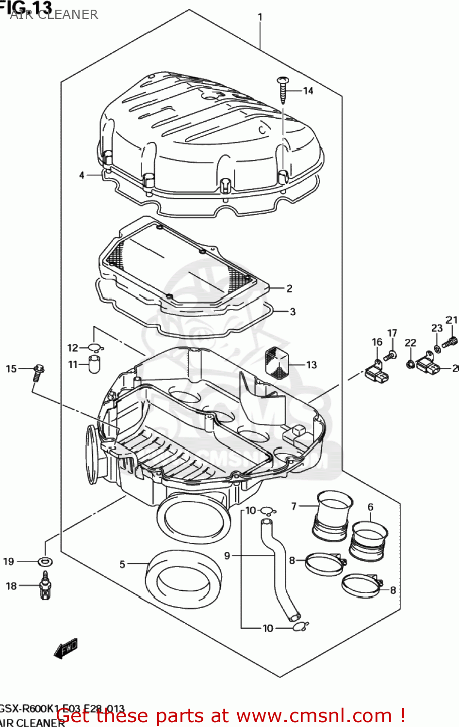 AIR CLEANER GSXR600 2001 (K1) USA (E03)