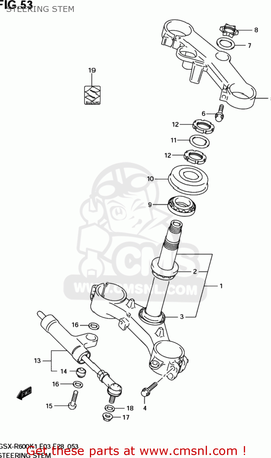 STEERING STEM GSXR600 2001 (K1) USA (E03)