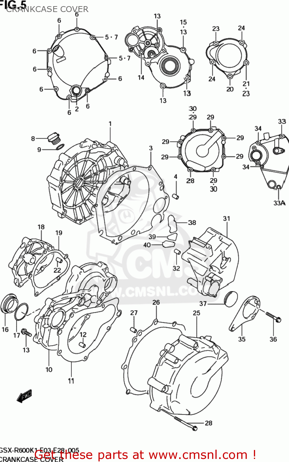 CRANKCASE COVER GSXR600 2002 (K2) USA (E03)