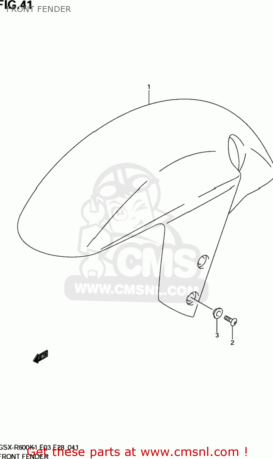 FRONT FENDER GSXR600 2002 (K2) USA (E03)