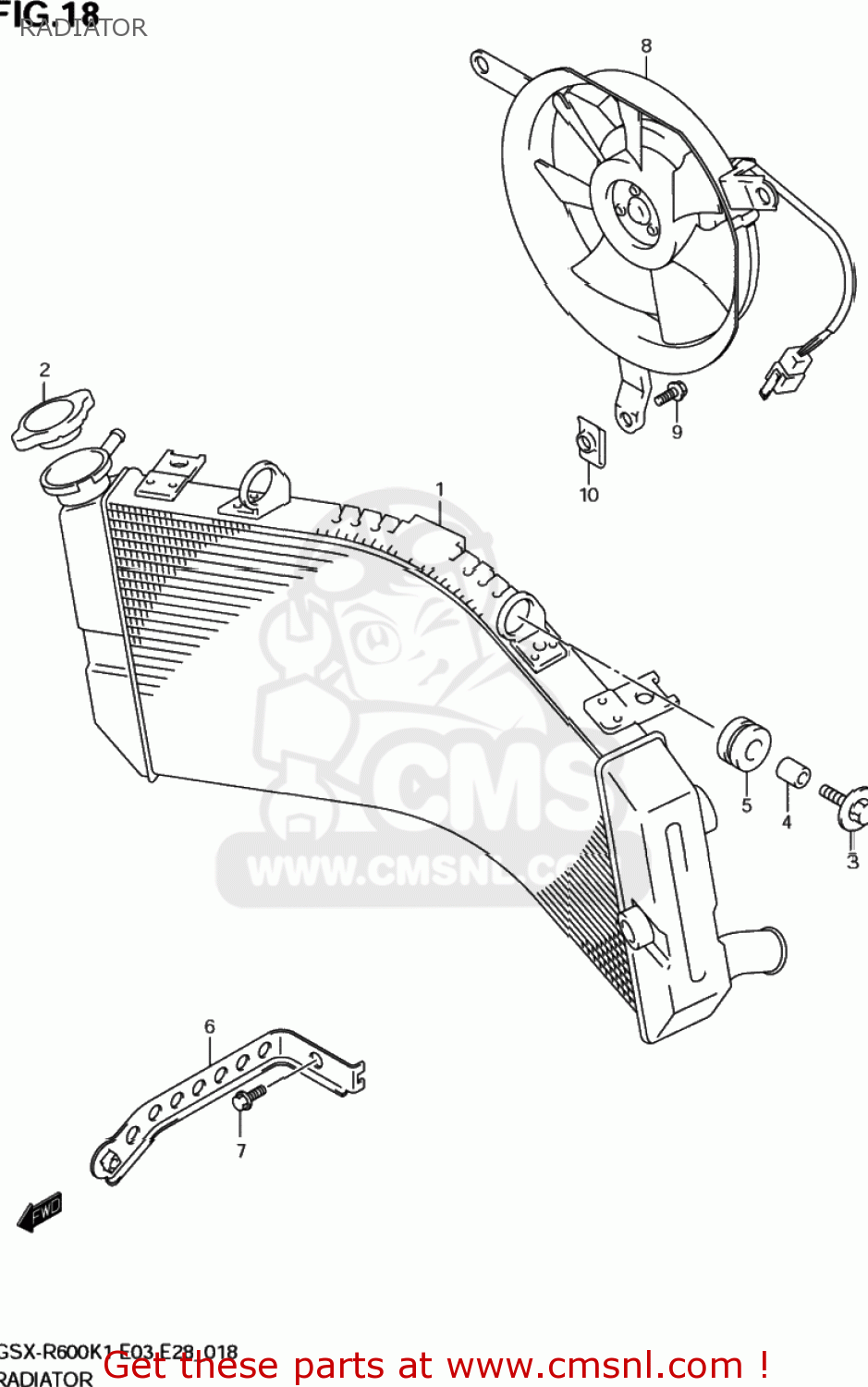 RADIATOR GSXR600 2002 (K2) USA (E03)