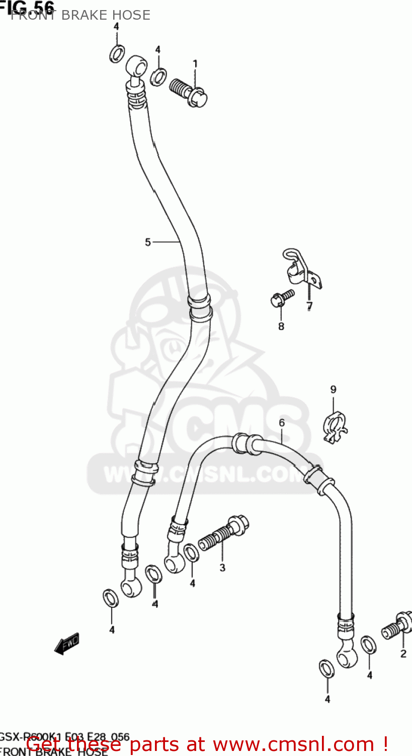 FRONT BRAKE HOSE GSXR600 2003 (K3) USA (E03)