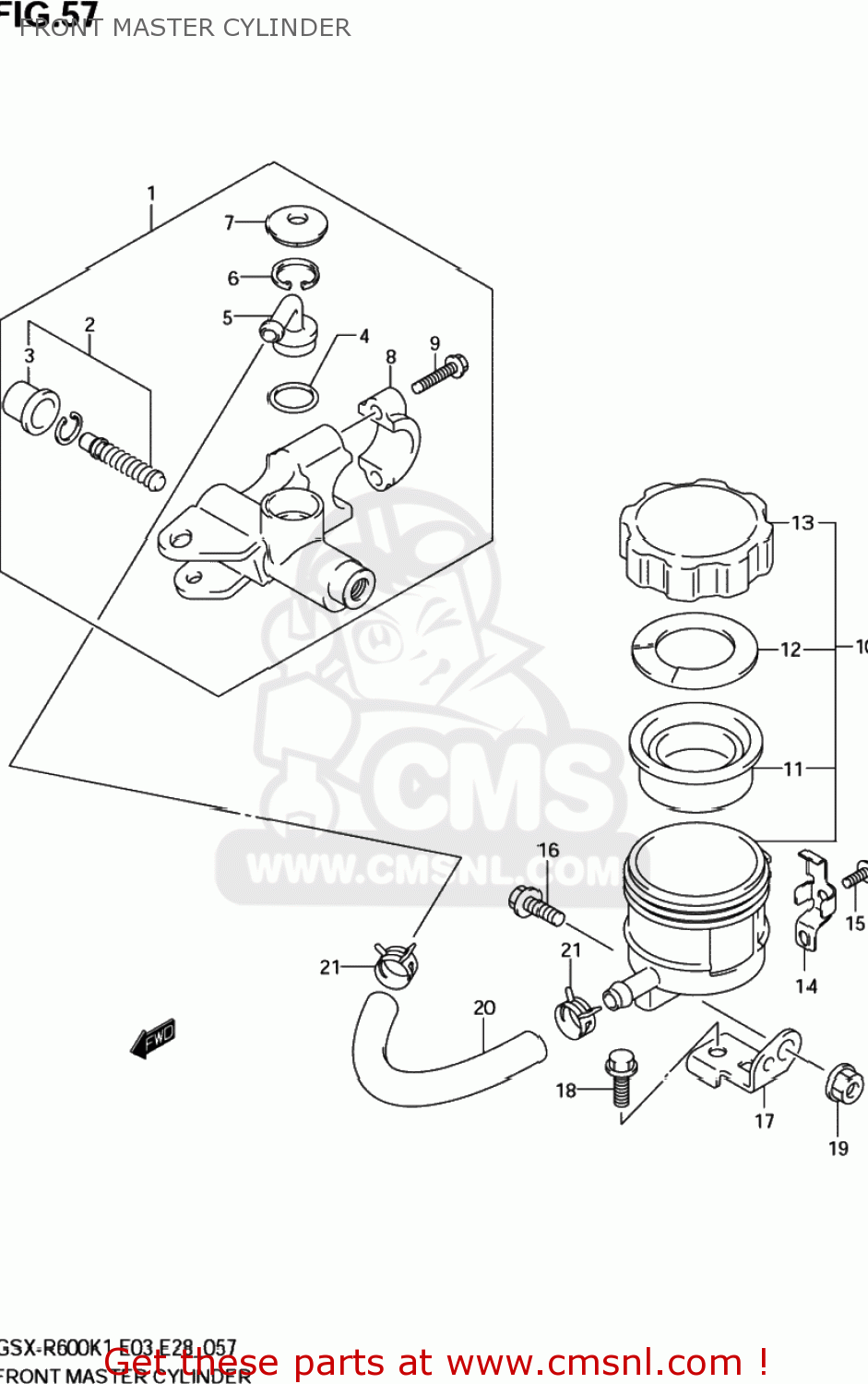 FRONT MASTER CYLINDER GSXR600 2003 (K3) USA (E03)