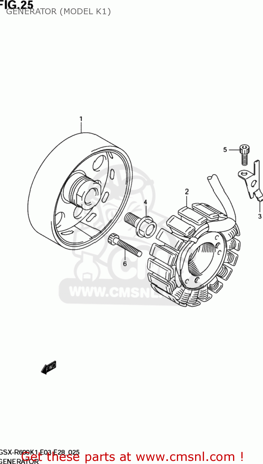 GENERATOR (MODEL K1) GSXR600 2003 (K3) USA (E03)