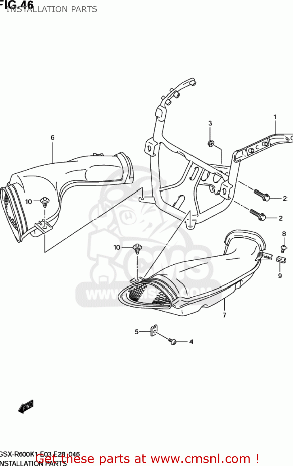 INSTALLATION PARTS GSXR600 2003 (K3) USA (E03)