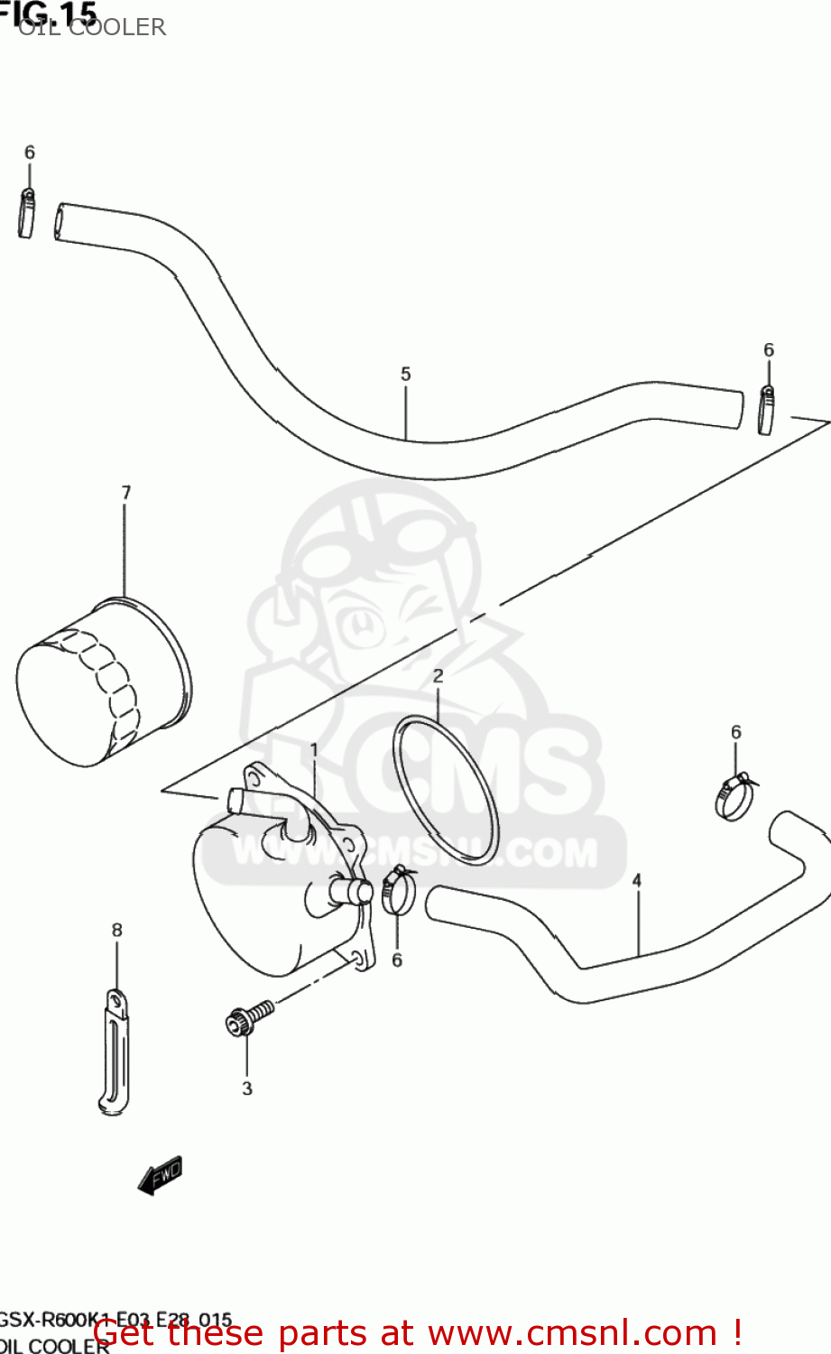 OIL COOLER GSXR600 2003 (K3) USA (E03)