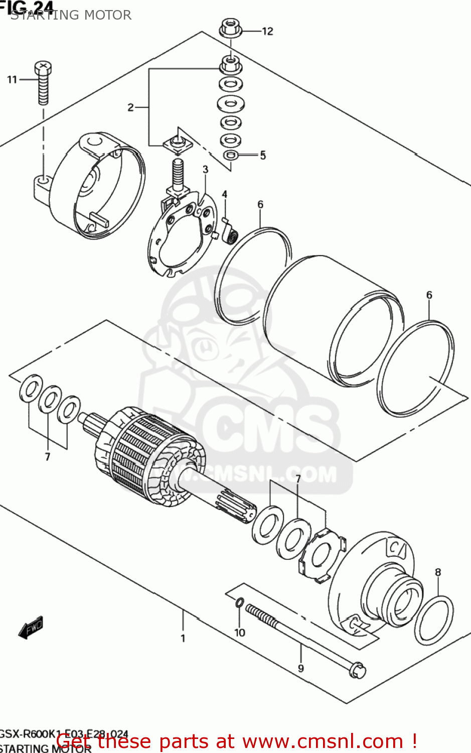 STARTING MOTOR GSXR600 2003 (K3) USA (E03)