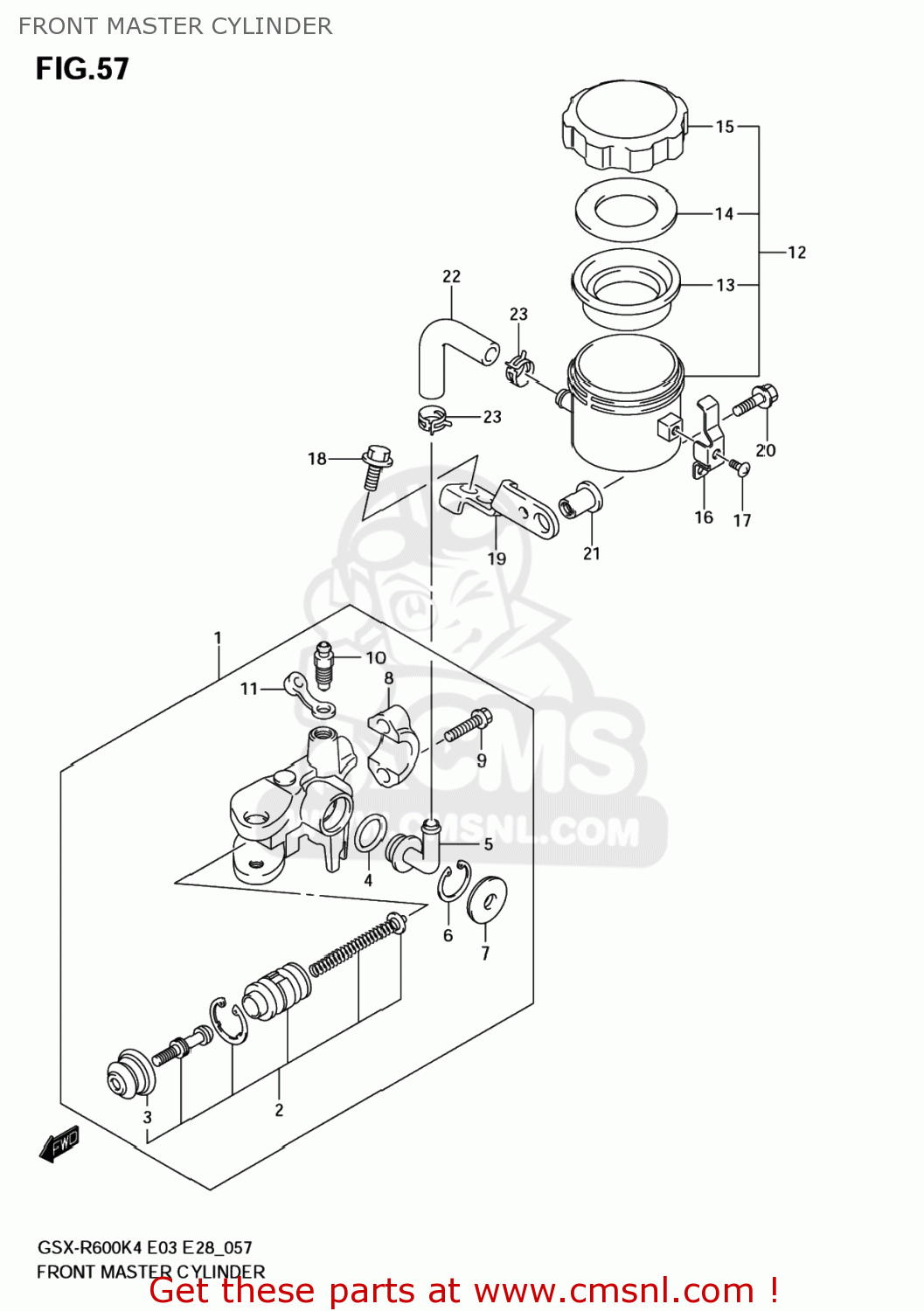 FRONT MASTER CYLINDER GSXR600 2004 (K4) USA (E03)