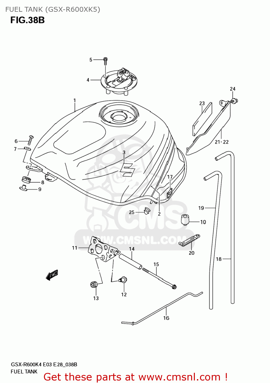 FUEL TANK (GSX-R600XK5) GSXR600 2004 (K4) USA (E03)