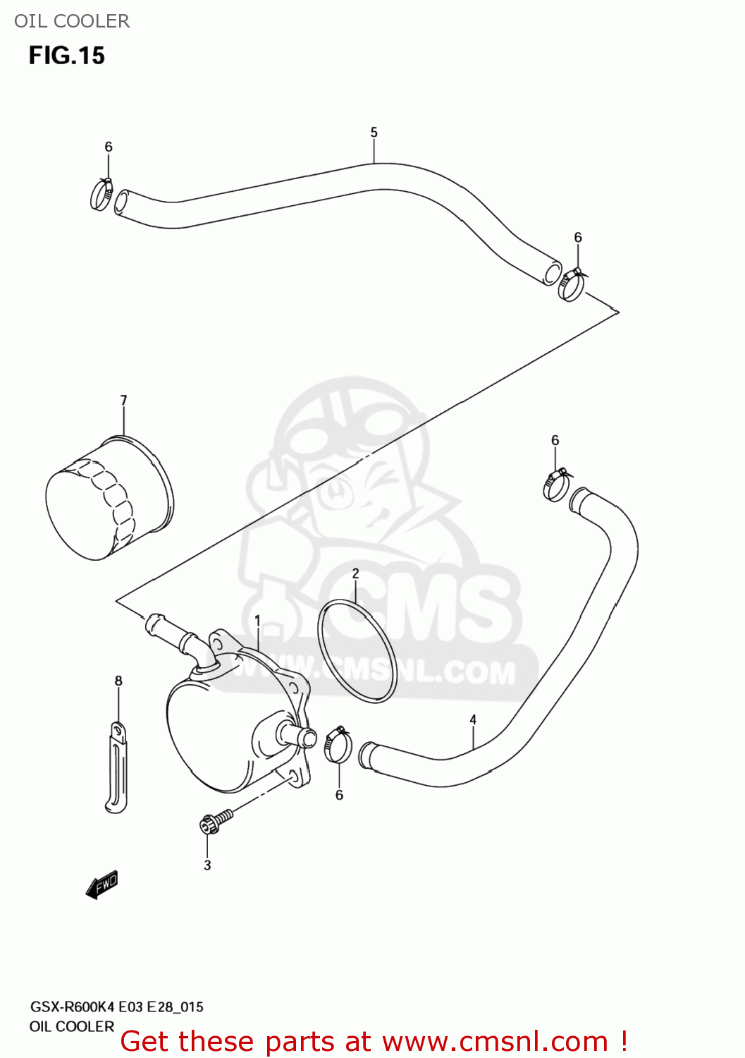 OIL COOLER GSXR600 2004 (K4) USA (E03)