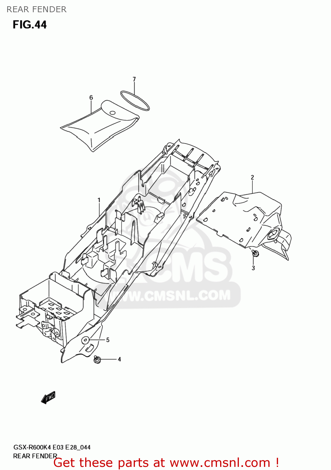 REAR FENDER GSXR600 2004 (K4) USA (E03)