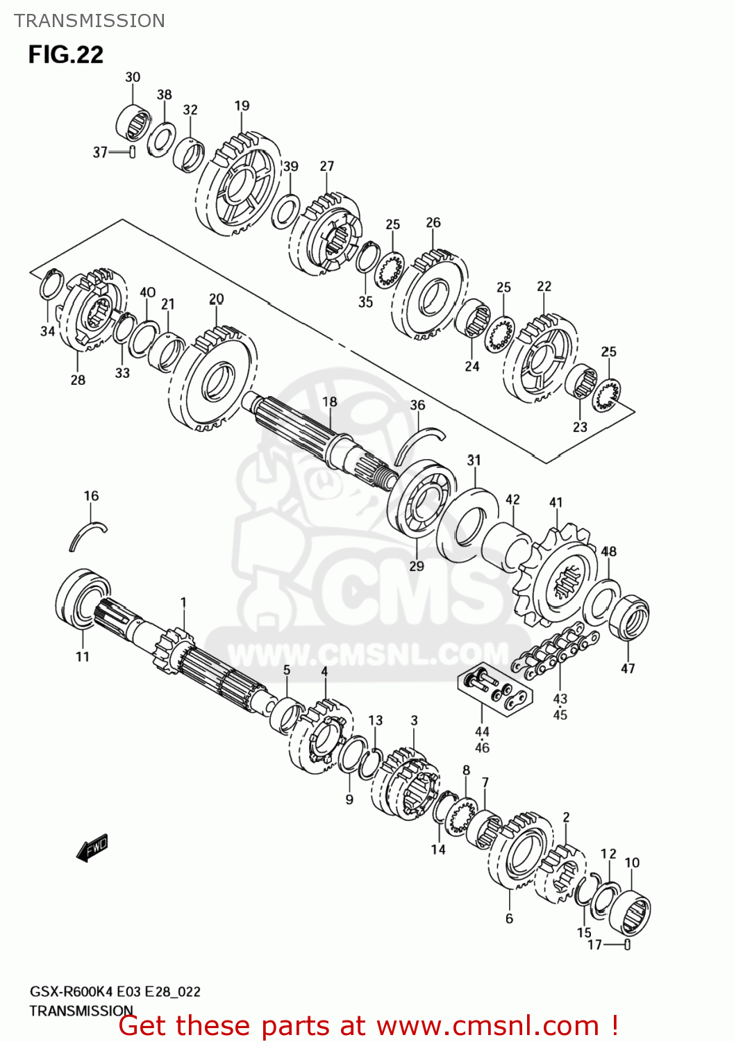 TRANSMISSION GSXR600 2004 (K4) USA (E03)