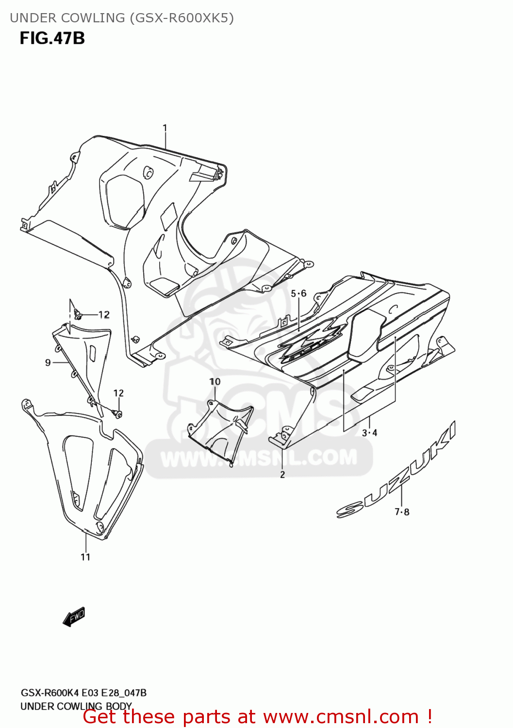 UNDER COWLING (GSX-R600XK5) GSXR600 2004 (K4) USA (E03)