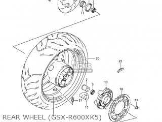 REAR WHEEL (GSX-R600XK5) - GSXR600 2004 (K4) USA (E03)