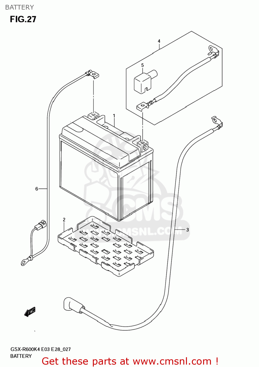 BATTERY GSXR600 2005 (K5) USA (E03)