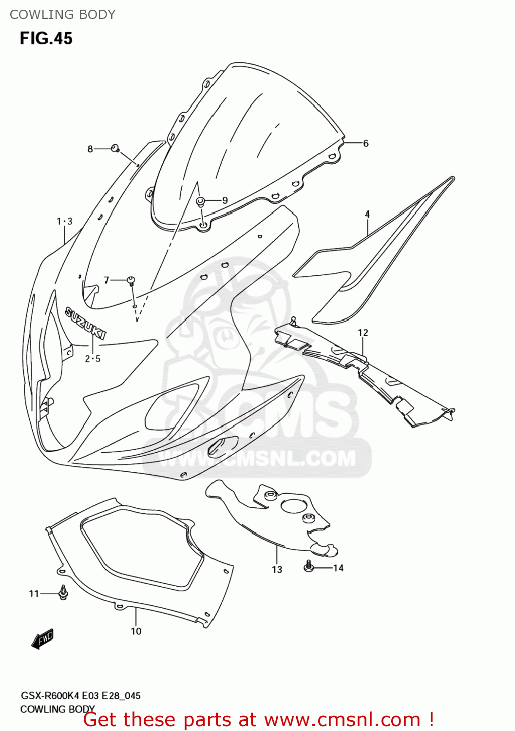 COWLING BODY GSXR600 2005 (K5) USA (E03)