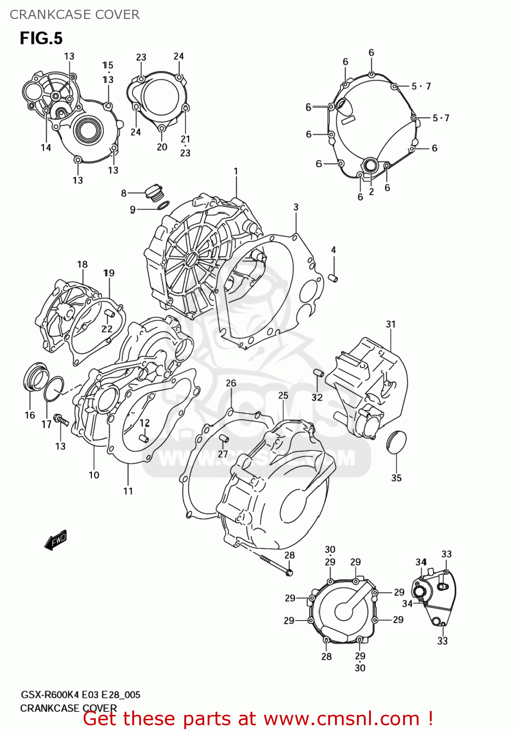 CRANKCASE COVER GSXR600 2005 (K5) USA (E03)
