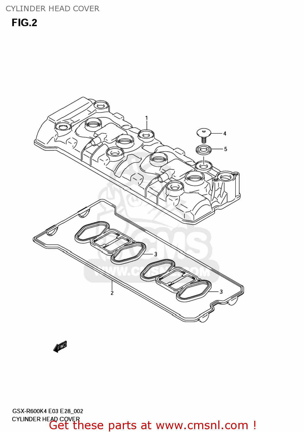 CYLINDER HEAD COVER GSXR600 2005 (K5) USA (E03)