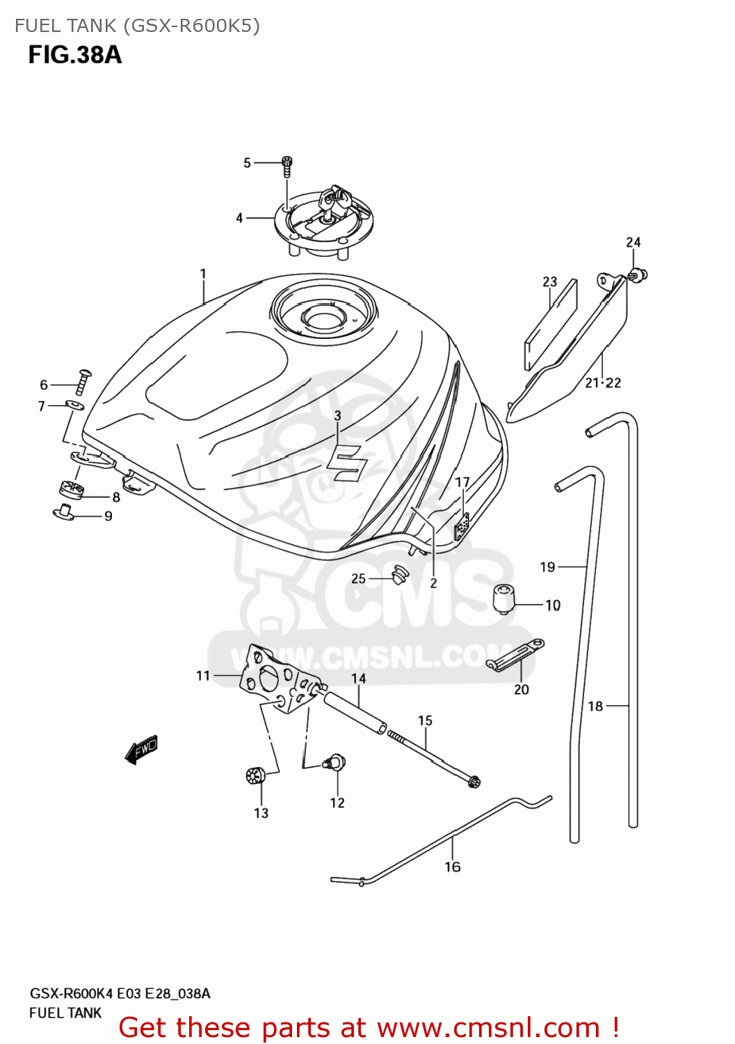 FUEL TANK (GSX-R600K5) GSXR600 2005 (K5) USA (E03)
