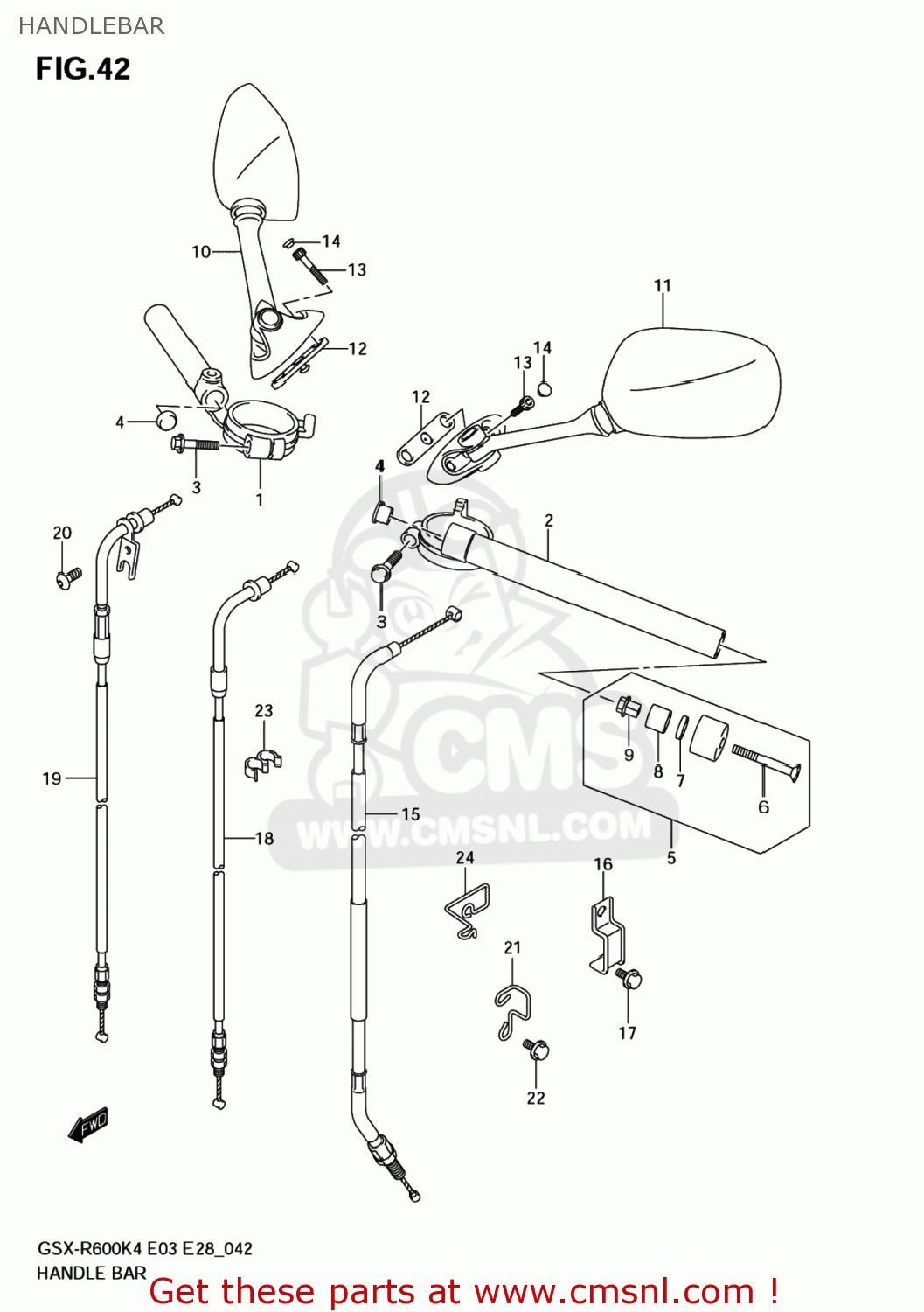HANDLEBAR GSXR600 2005 (K5) USA (E03)