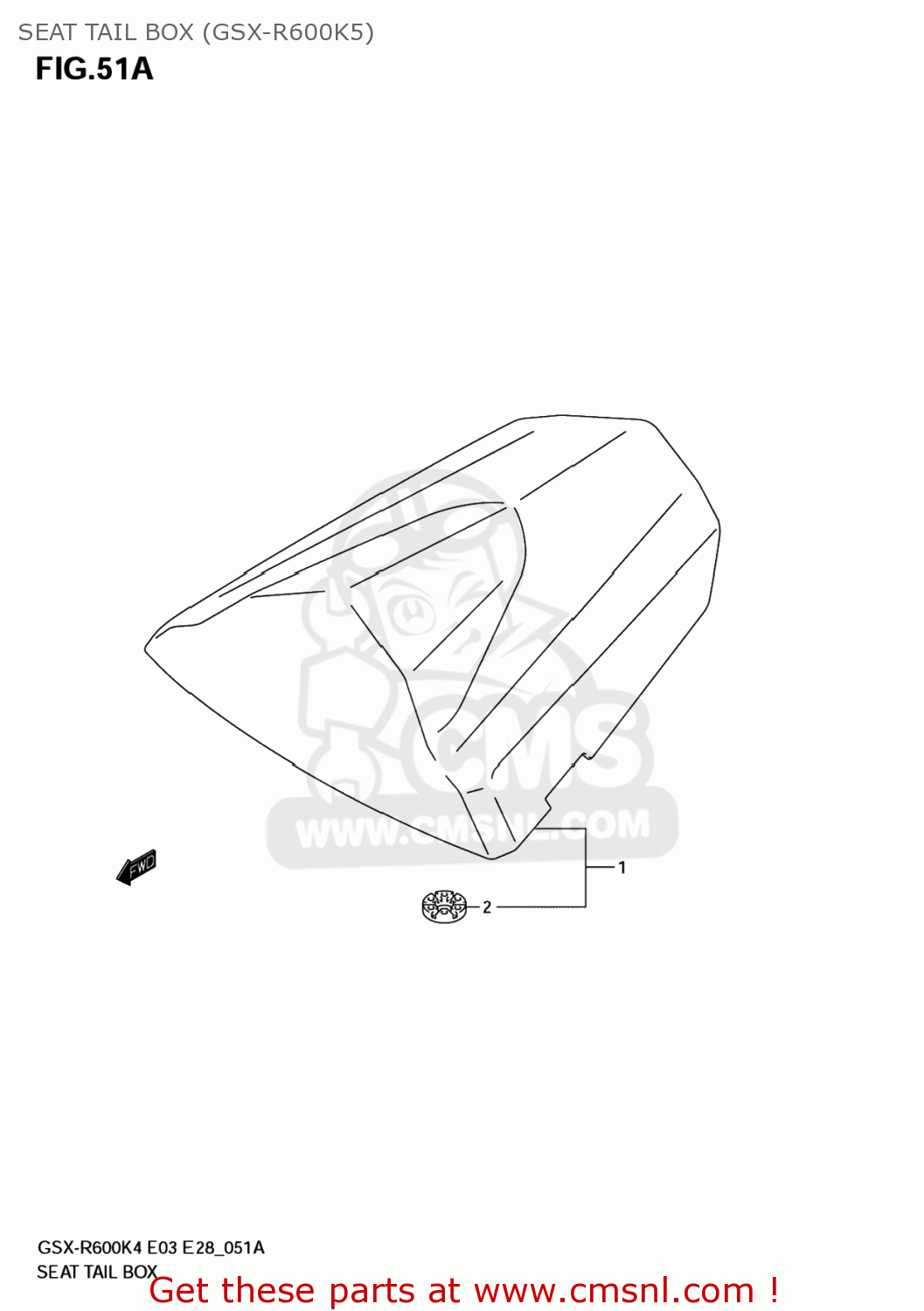 SEAT TAIL BOX (GSX-R600K5) GSXR600 2005 (K5) USA (E03)