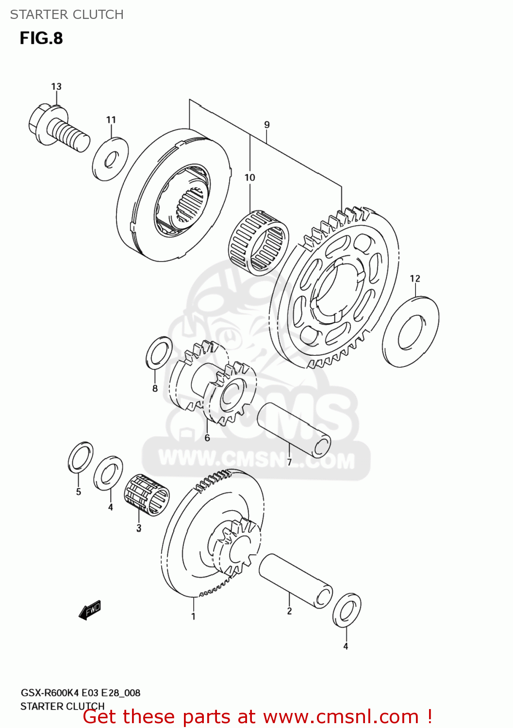 STARTER CLUTCH GSXR600 2005 (K5) USA (E03)