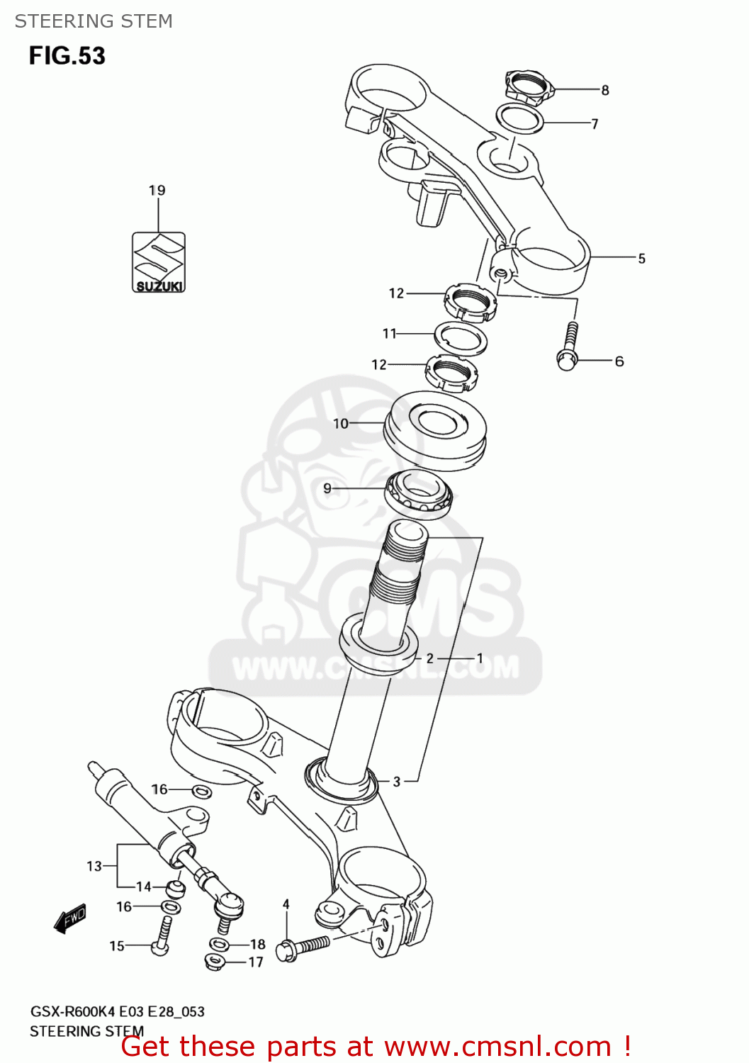 STEERING STEM GSXR600 2005 (K5) USA (E03)