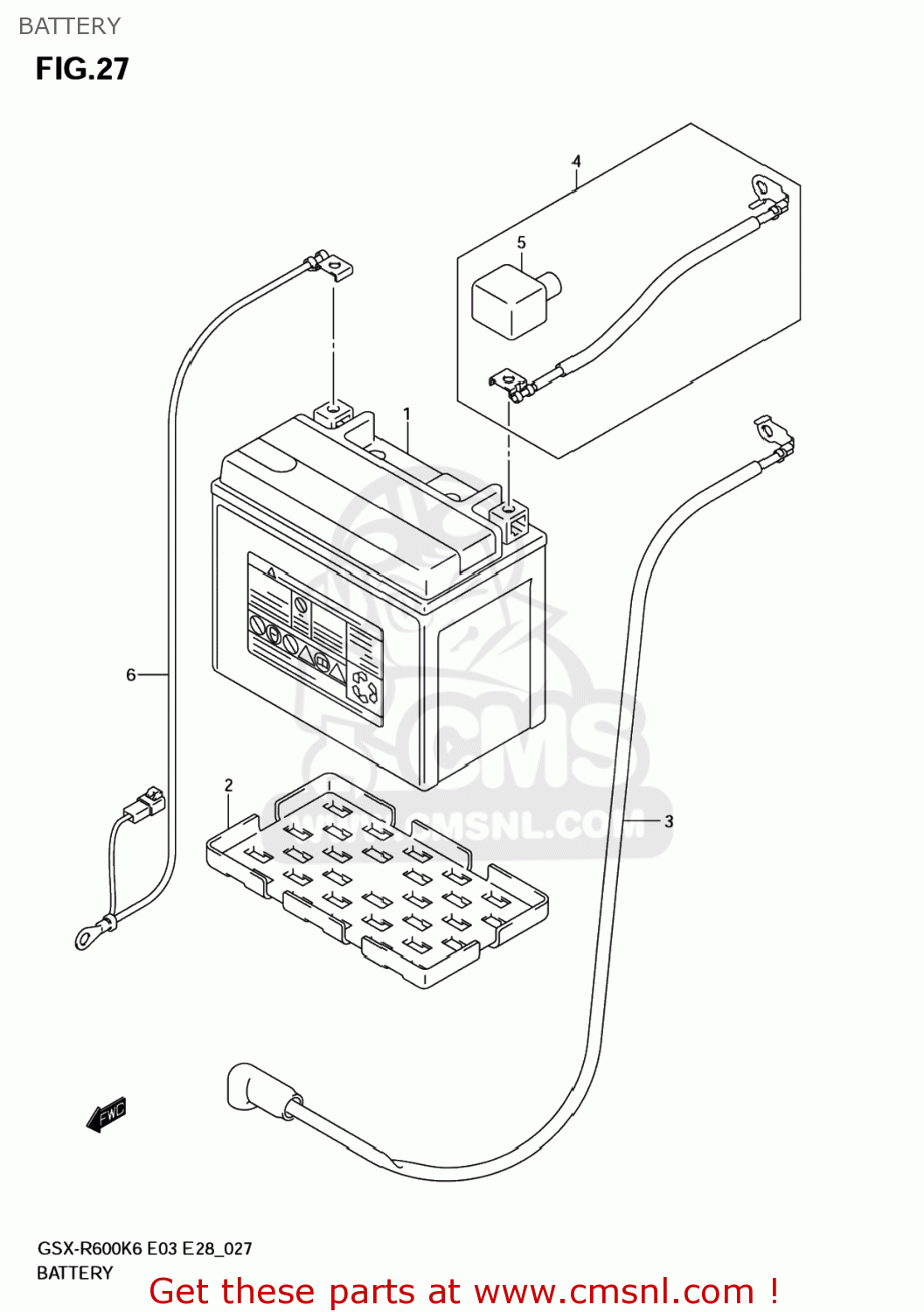 BATTERY GSXR600 2006 (K6) USA (E03)