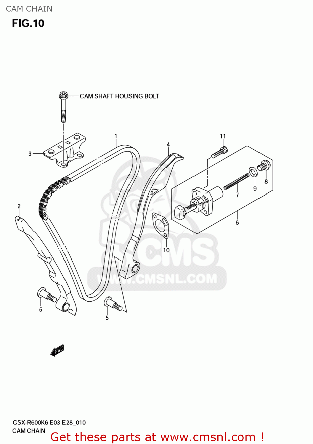CAM CHAIN GSXR600 2006 (K6) USA (E03)