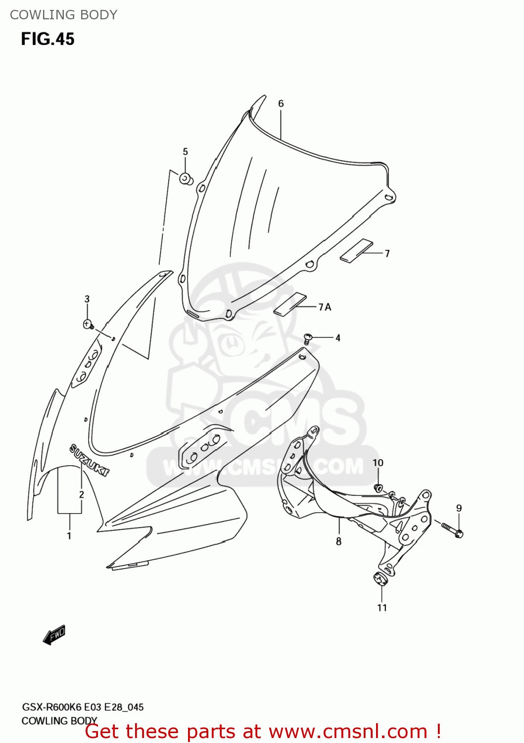 COWLING BODY GSXR600 2006 (K6) USA (E03)