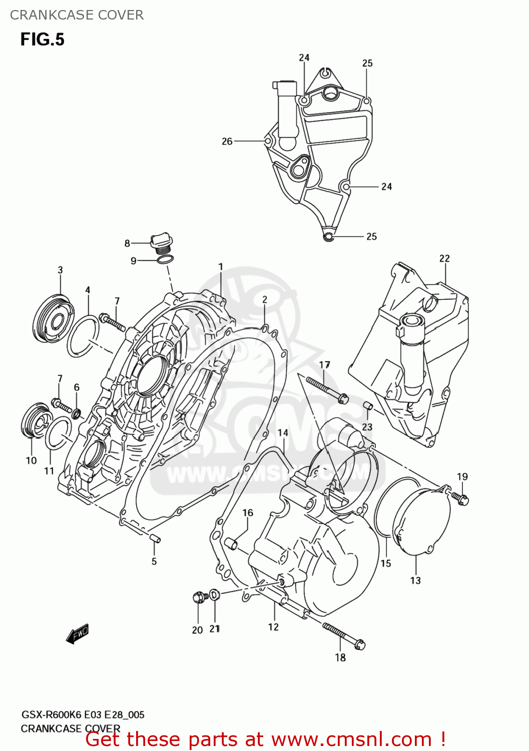 CRANKCASE COVER GSXR600 2006 (K6) USA (E03)
