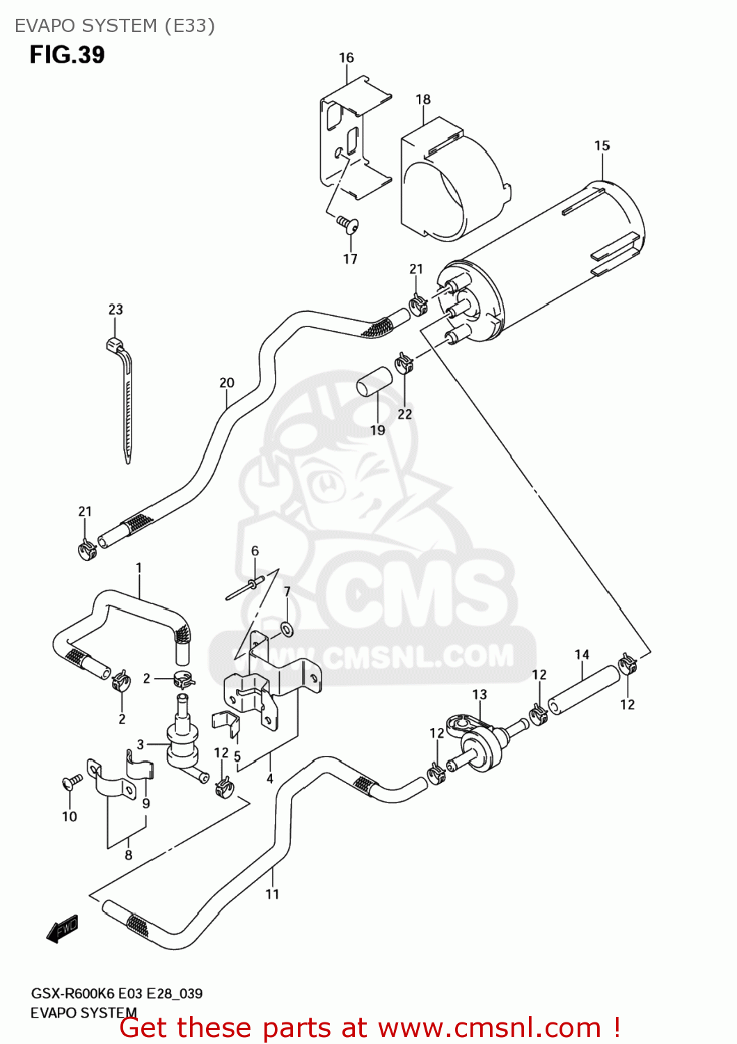 EVAPO SYSTEM (E33) GSXR600 2006 (K6) USA (E03)