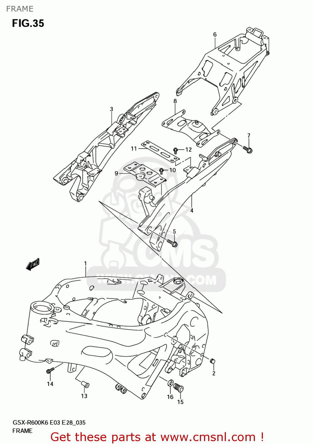 FRAME GSXR600 2006 (K6) USA (E03)
