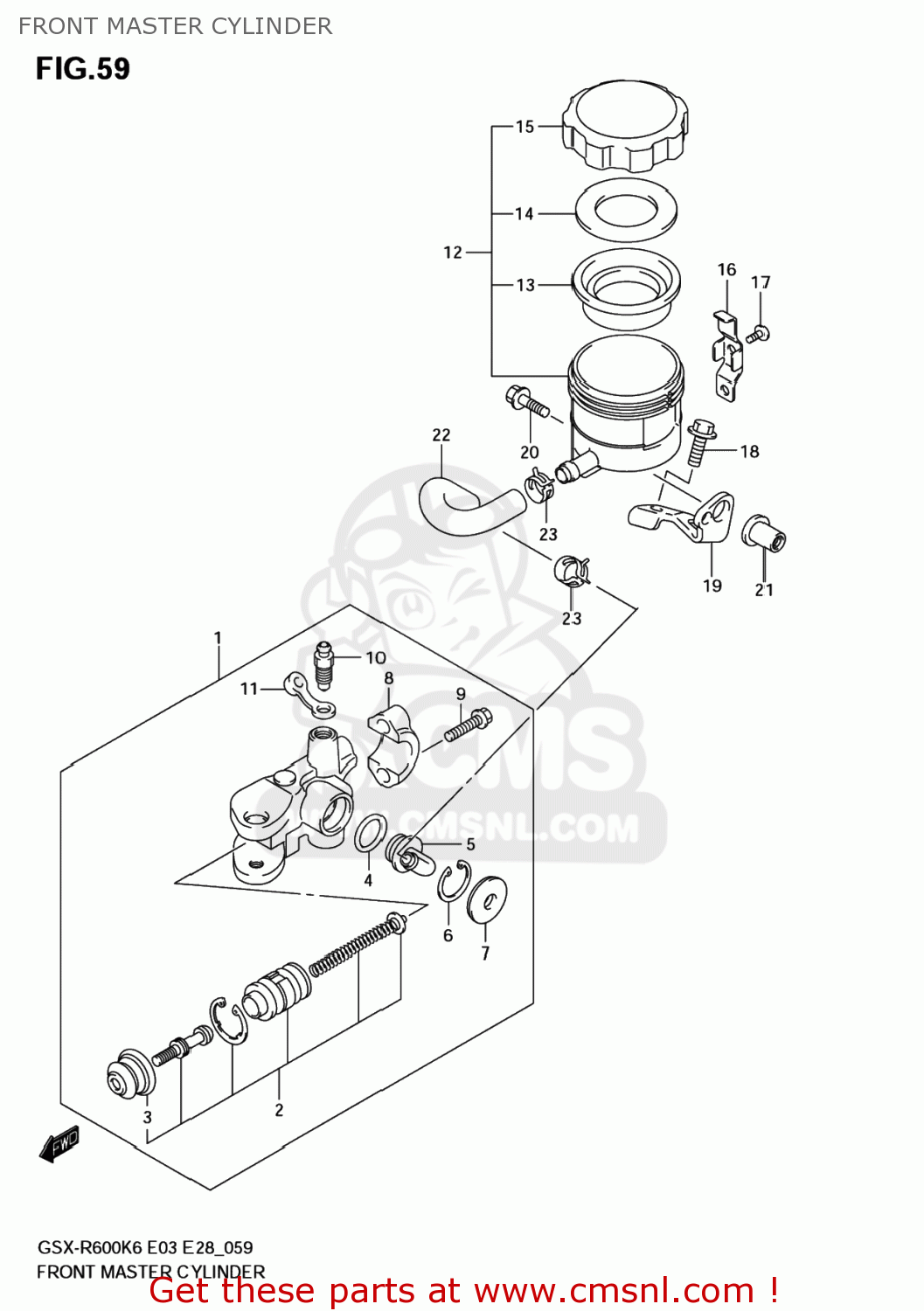 FRONT MASTER CYLINDER GSXR600 2006 (K6) USA (E03)