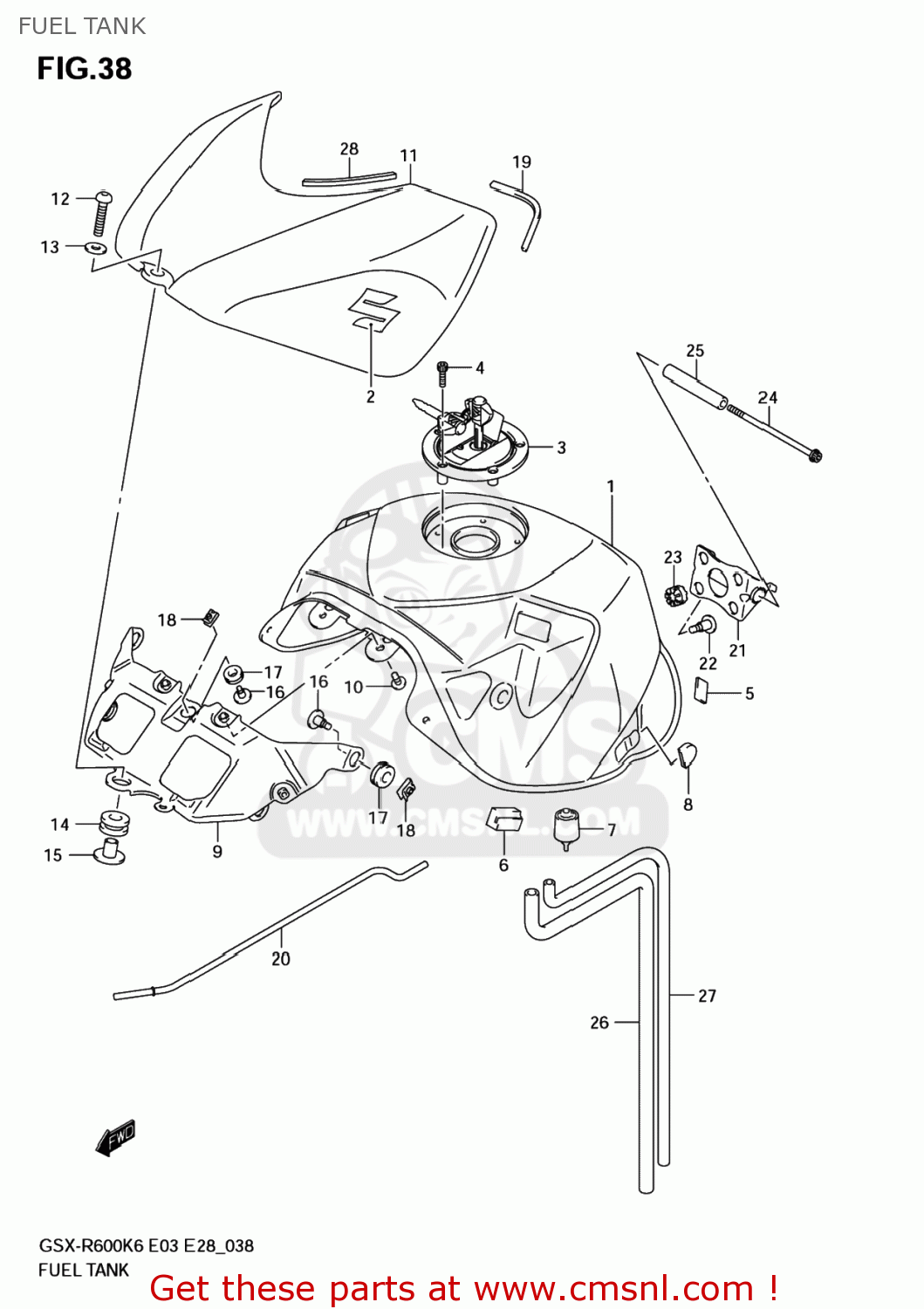FUEL TANK GSXR600 2006 (K6) USA (E03)