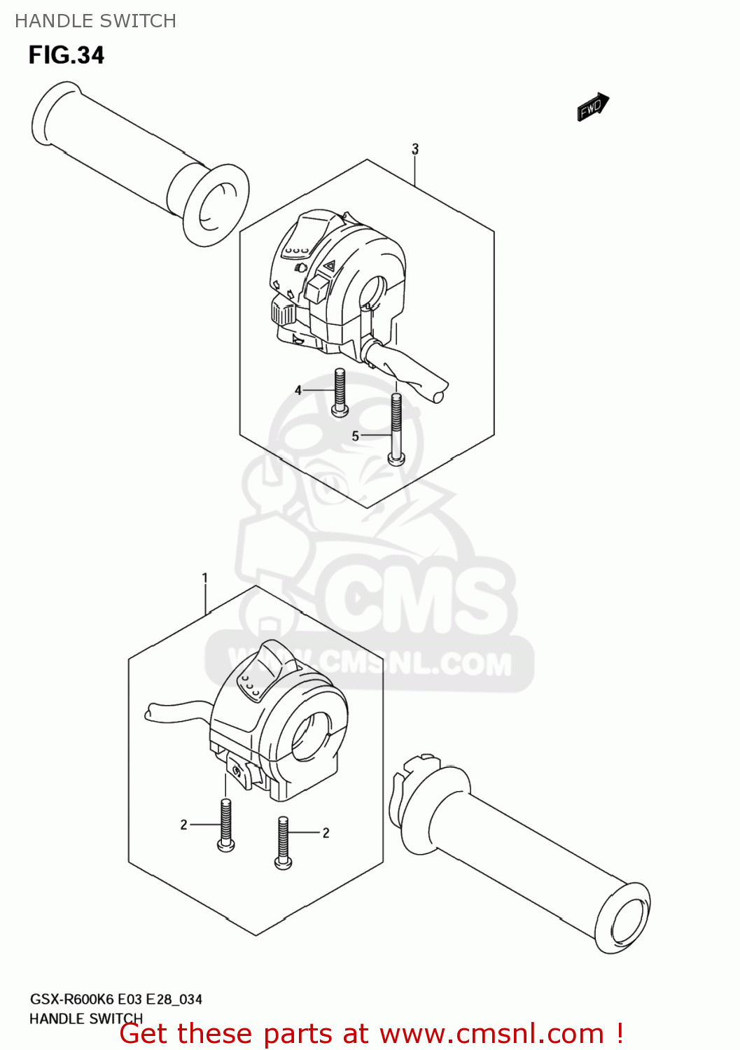 HANDLE SWITCH GSXR600 2006 (K6) USA (E03)