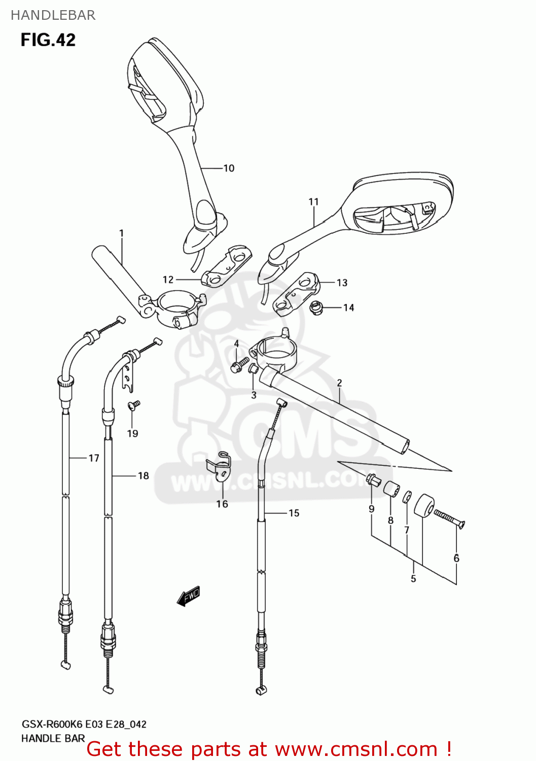 HANDLEBAR GSXR600 2006 (K6) USA (E03)