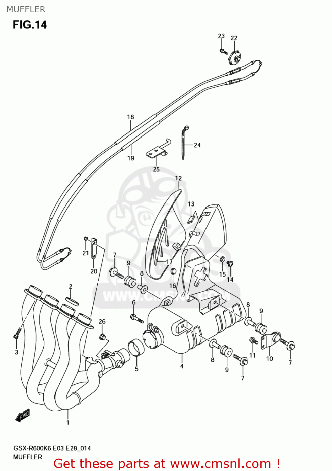MUFFLER GSXR600 2006 (K6) USA (E03)