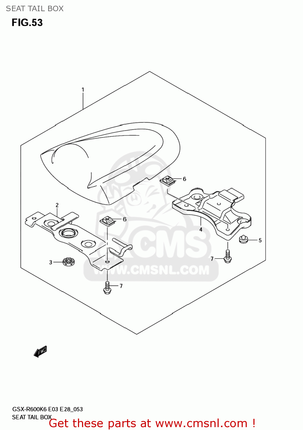 SEAT TAIL BOX GSXR600 2006 (K6) USA (E03)