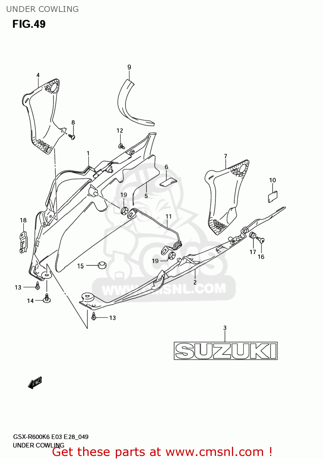 UNDER COWLING GSXR600 2006 (K6) USA (E03)