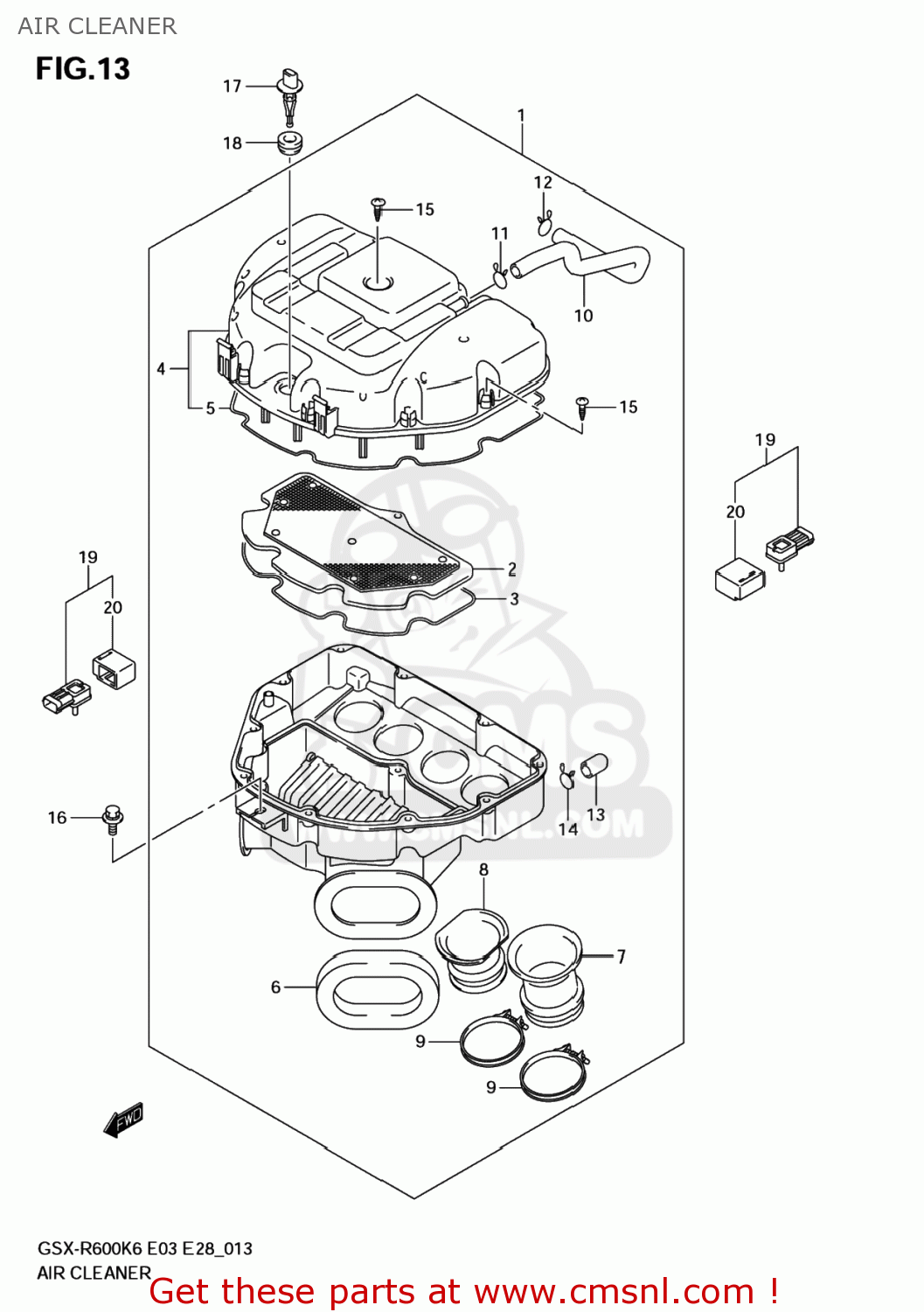 AIR CLEANER GSXR600 2007 (K7) USA (E03)