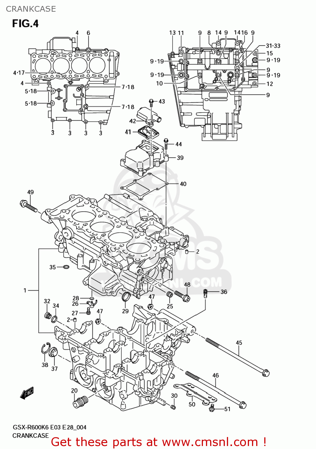 CRANKCASE GSXR600 2007 (K7) USA (E03)