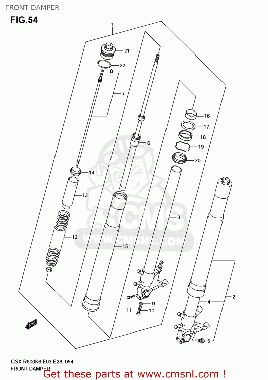 FRONT DAMPER GSXR600 2007 (K7) USA (E03)